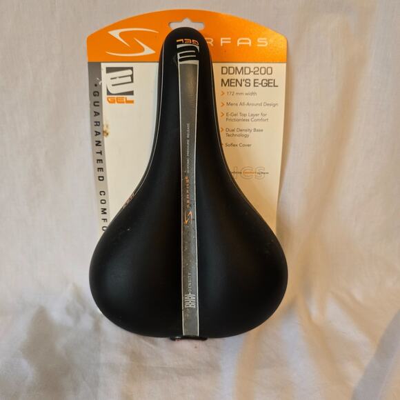 Serfas Men's E-Gel Bike Seat DDMD-200 Hybrid Suspension System 11" x 7" - Picture 1 of 15